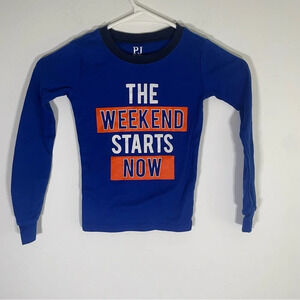The Weekend Starts Now PJ Place Kids Long Sleeve Shirt Size Boys 6